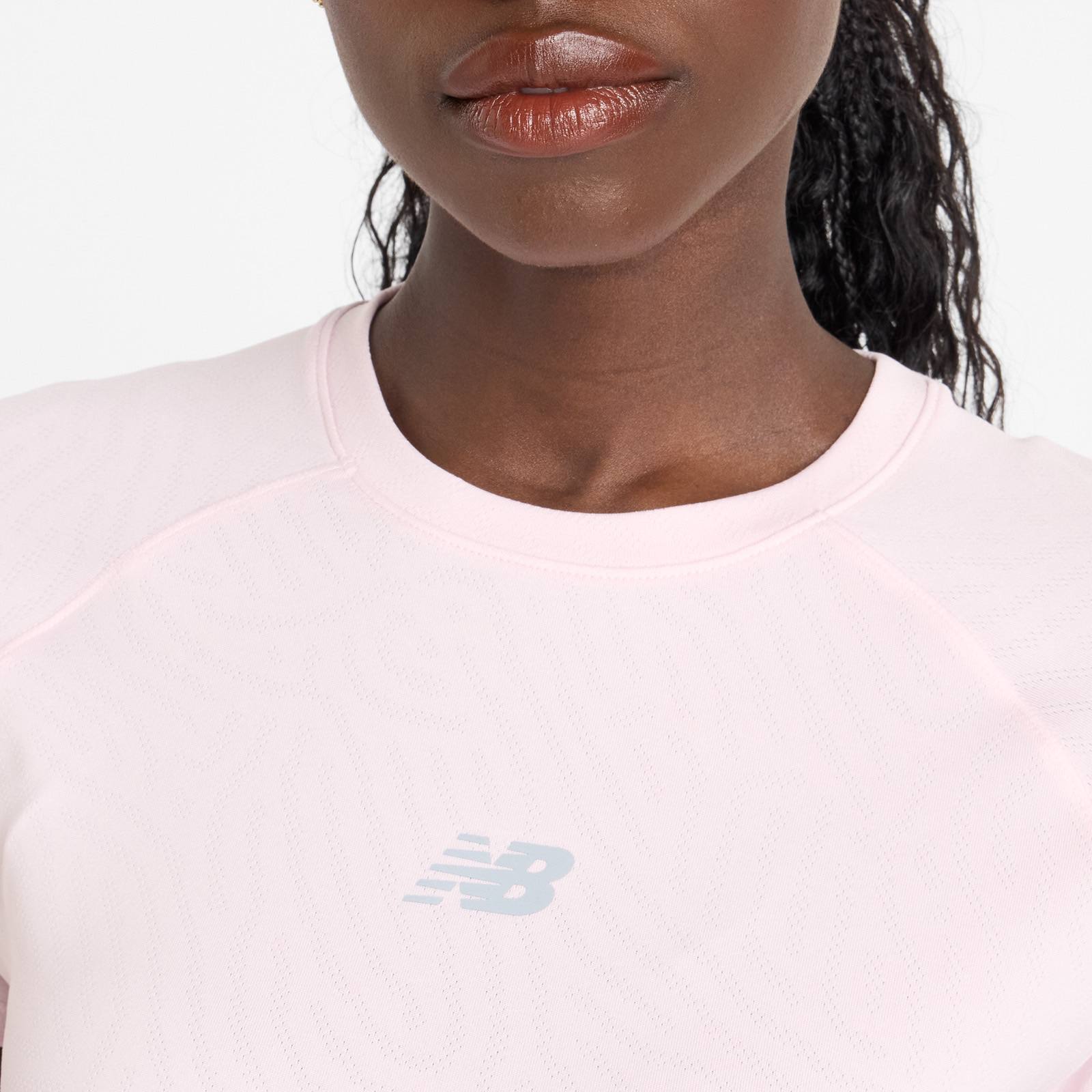 New Balance Women's Seasonal Jacquard Tee Pink Rose 09
