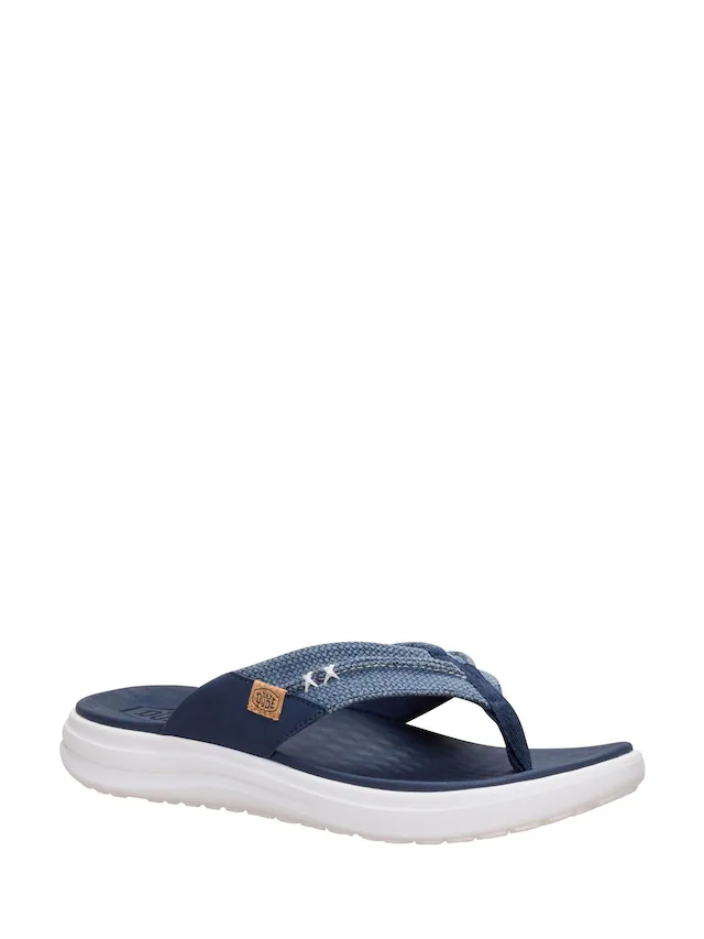 HeyDude Men's Finn Flip Flop Braided Navy 02