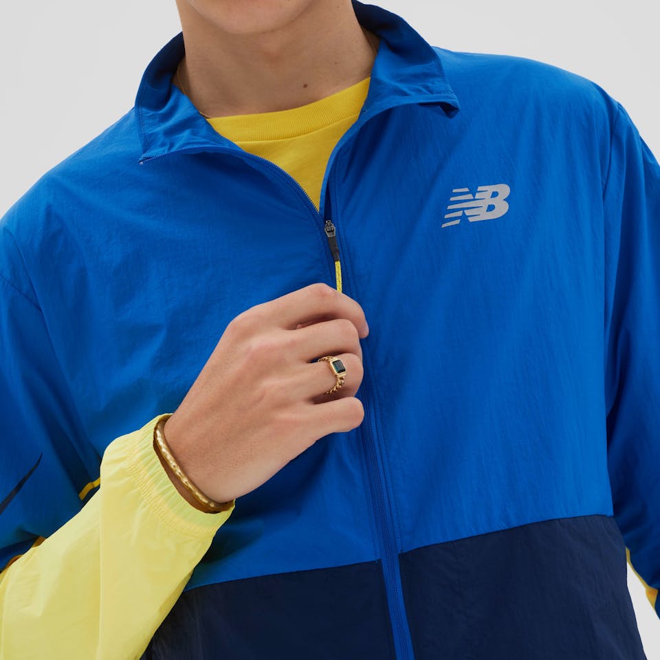 New Balance Men's Graphic Impact Run Packable Jacket Cobalt Blue 02