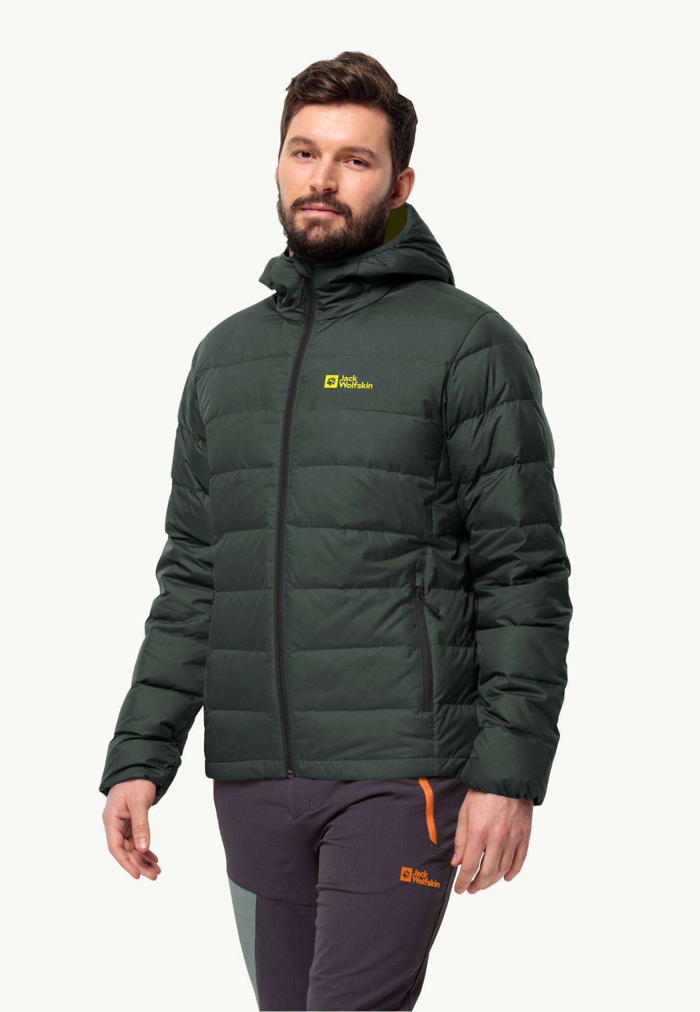 Jack Wolfskin Men's Ather Down Hoody - Miesten untuvatakki Black Olive 02