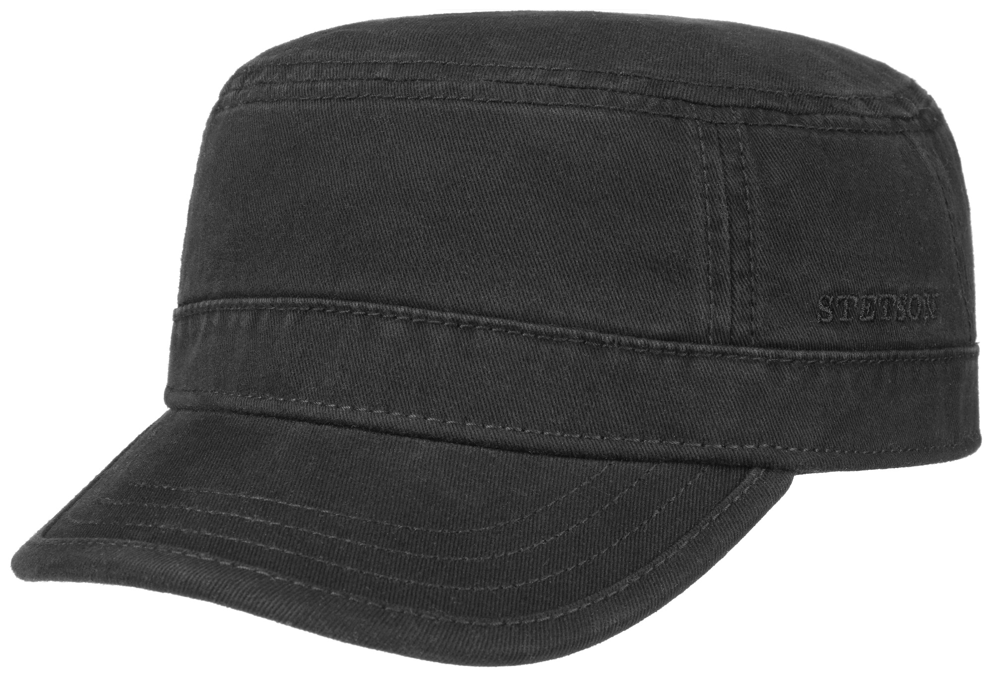 Stetson Army Cap Cotton Musta 01