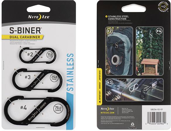 Nite Ize S-biner Dual 3-pack Musta 02