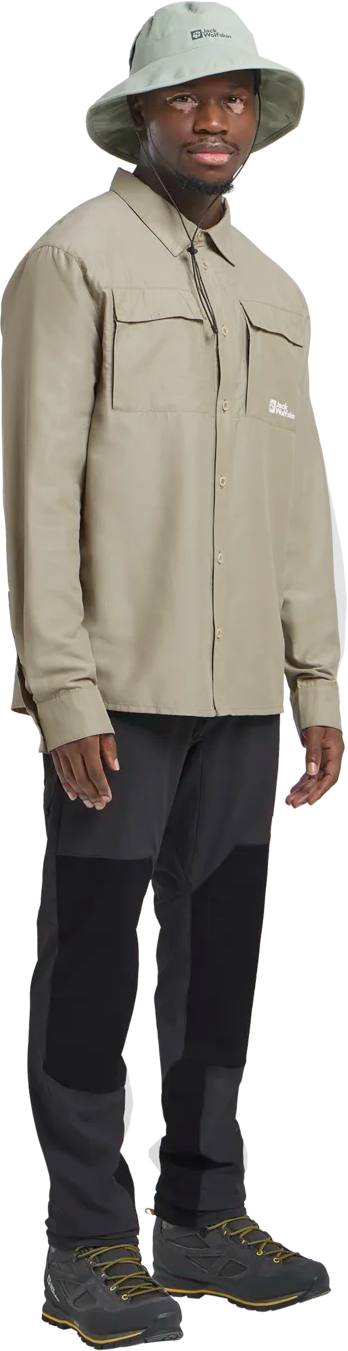 Jack Wolfskin Men's Barrier LS Shirt Stone 03