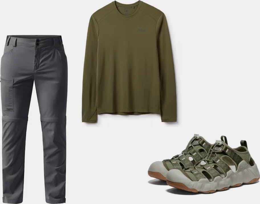 Keen Men's Hyperport H2, Force Long Sleeve, Lite Standard Zipoff II Pant Oliivi 01
