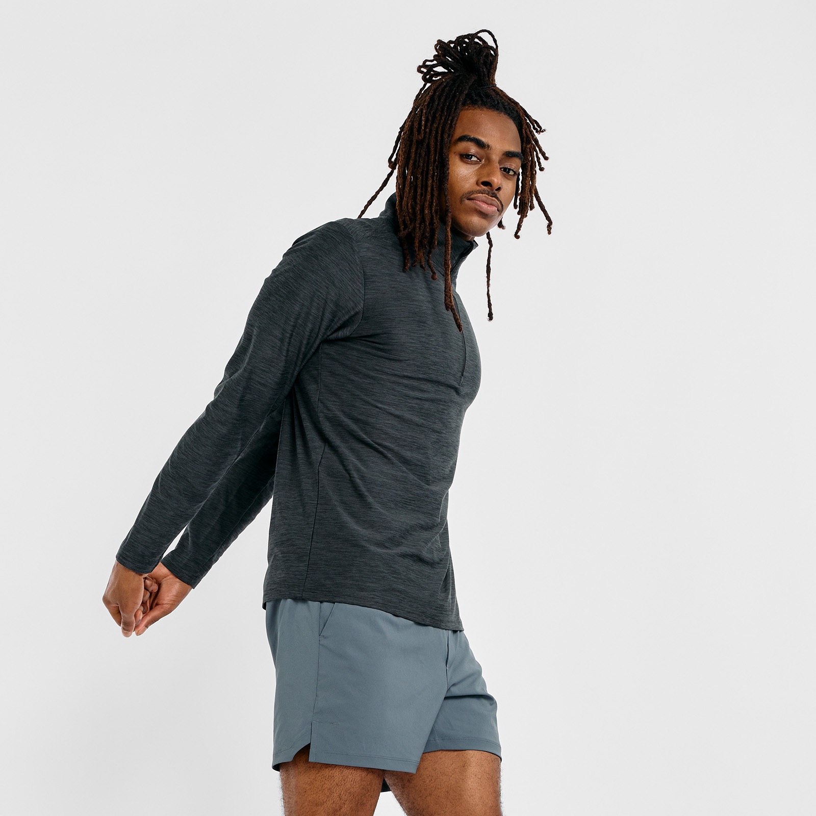 New Balance Men's Space Dye 1/4 Zip Musta 02