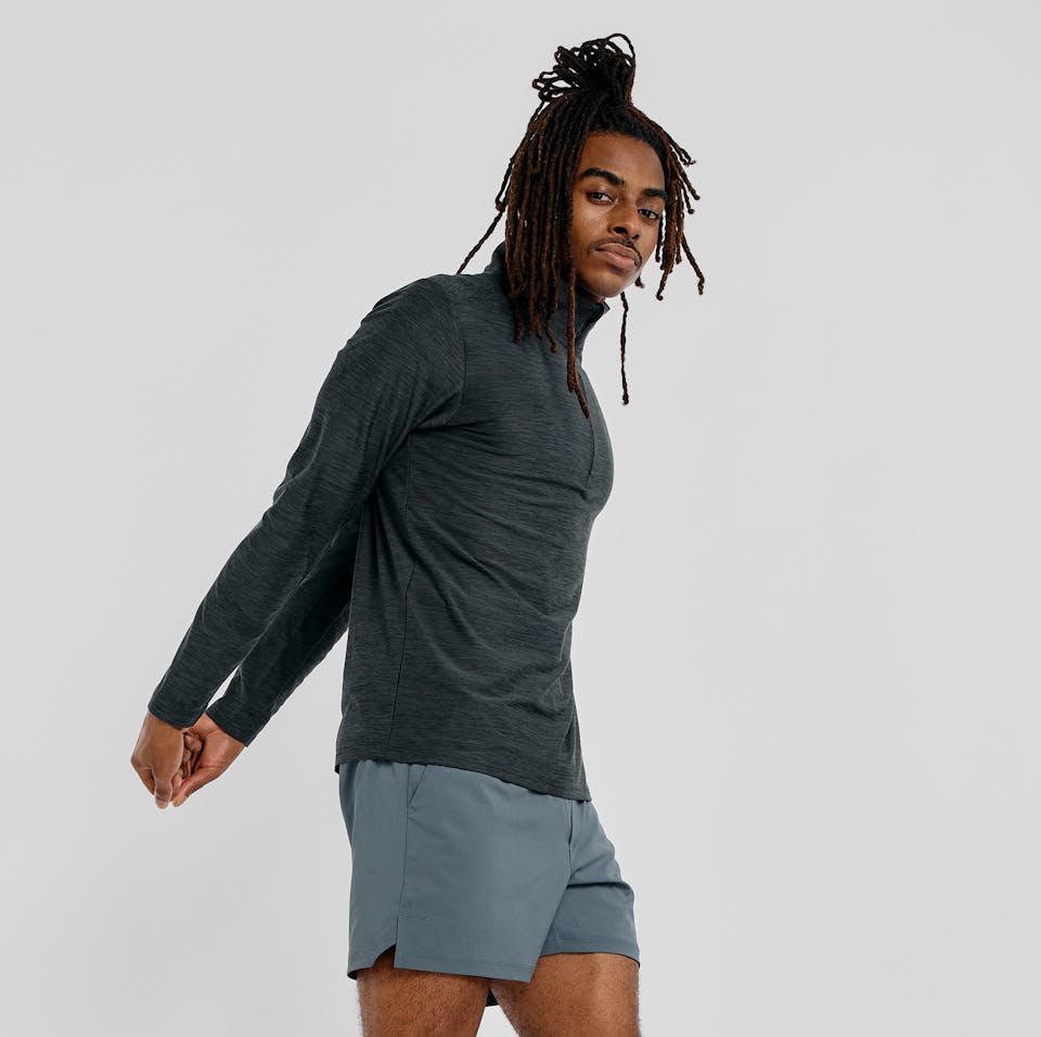 New Balance Men's Space Dye 1/4 Zip Musta 02