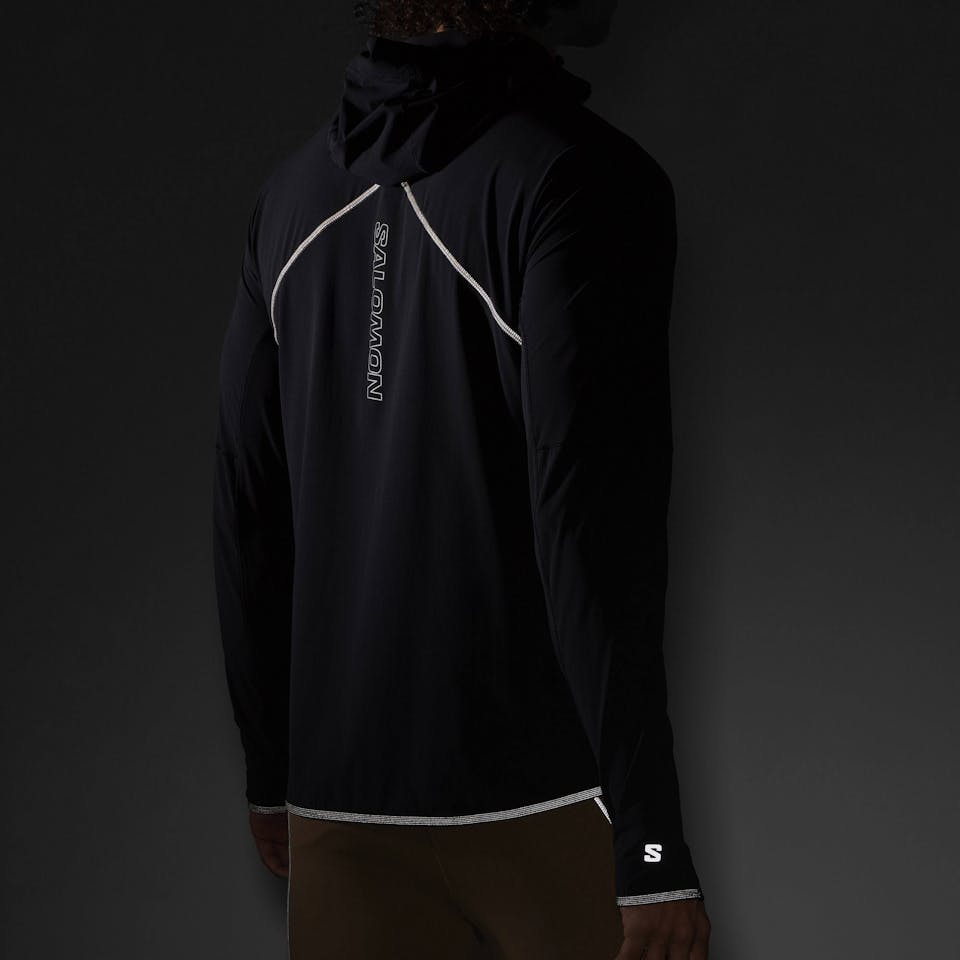 Salomon Men's Sense Aero Hybrid Half Zip Hoodie Black 07