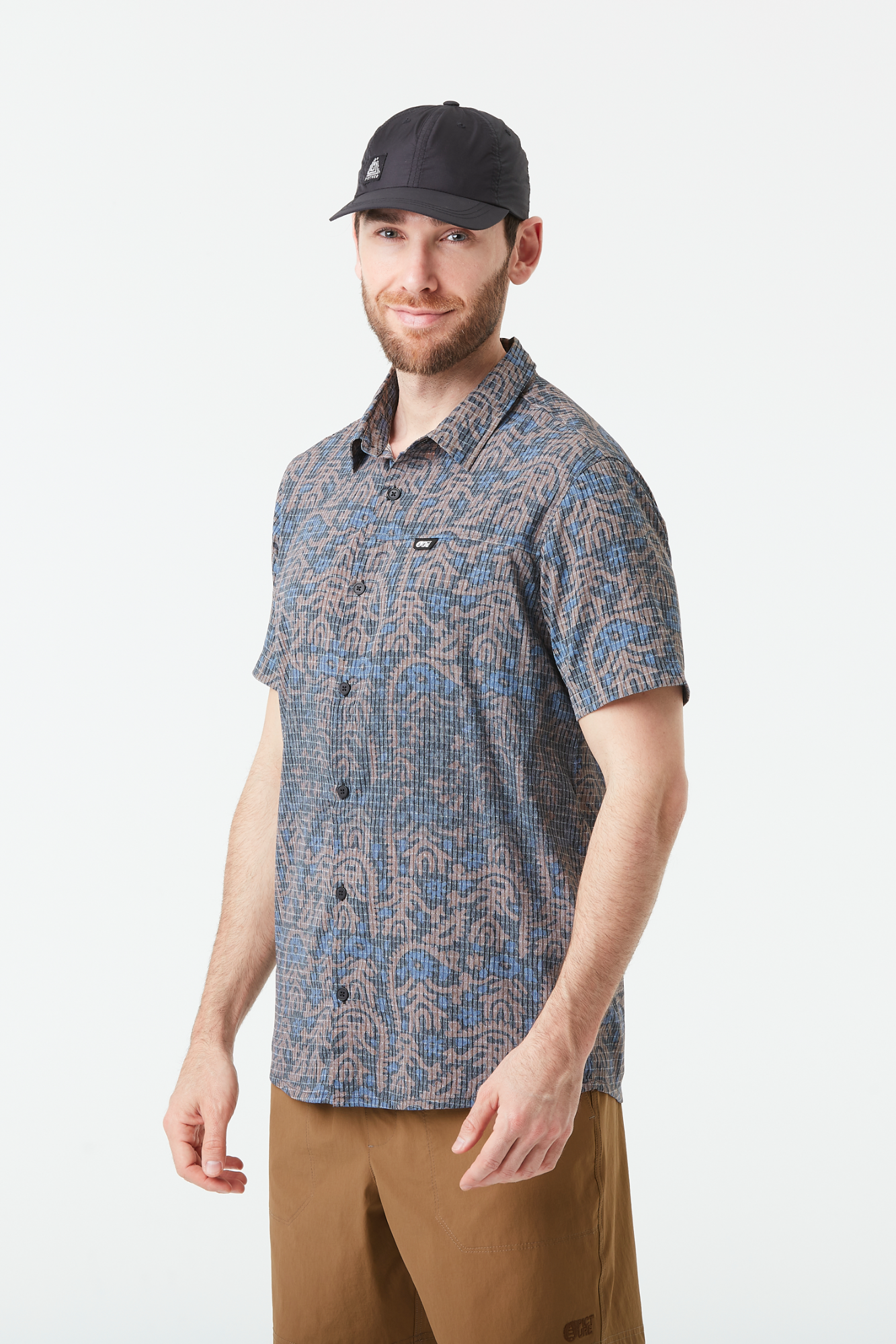 Picture Organic Clothing Men's Klivox Printed Short Sleeve Shirt Sininen 04