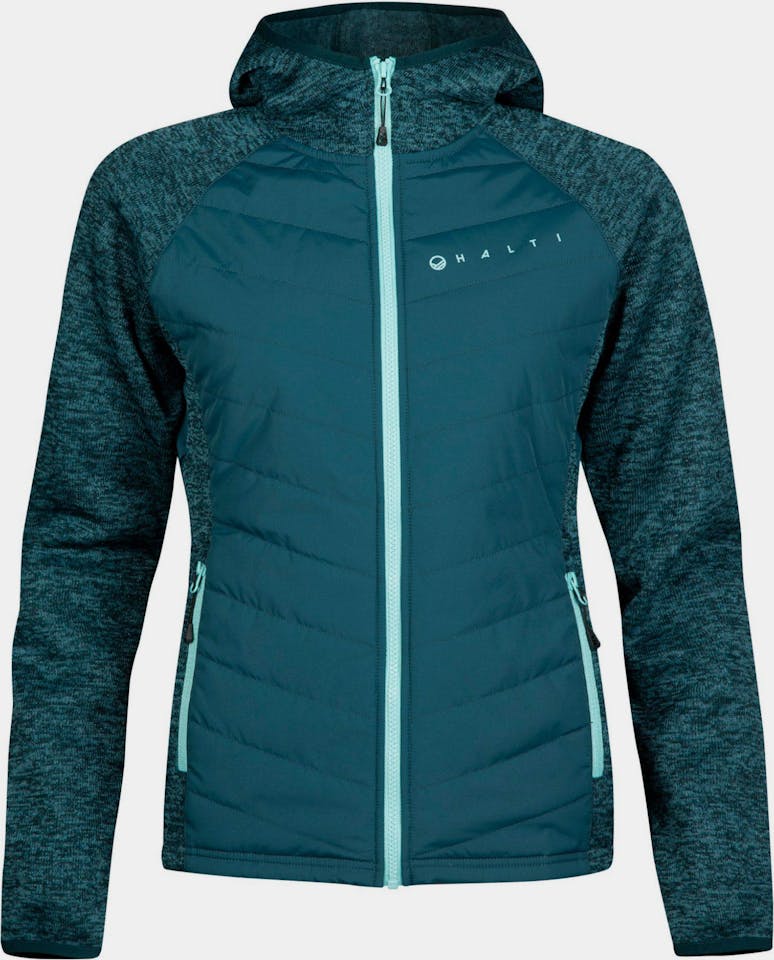 Halti Women's Streams+ Hybrid Knit Jacket Vaaleansininen 01
