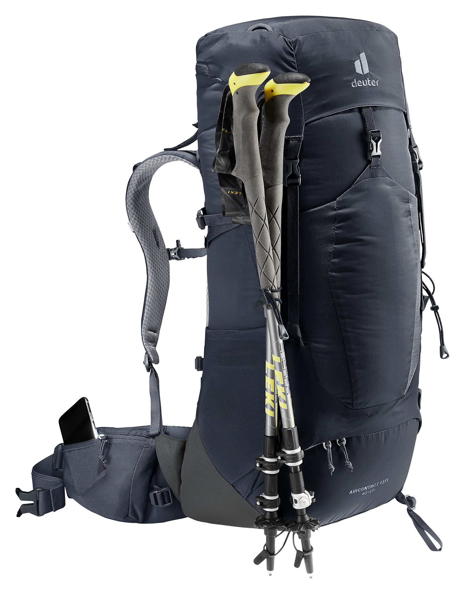Deuter Aircontact Lite 40+10 Musta / Grafiitti 08