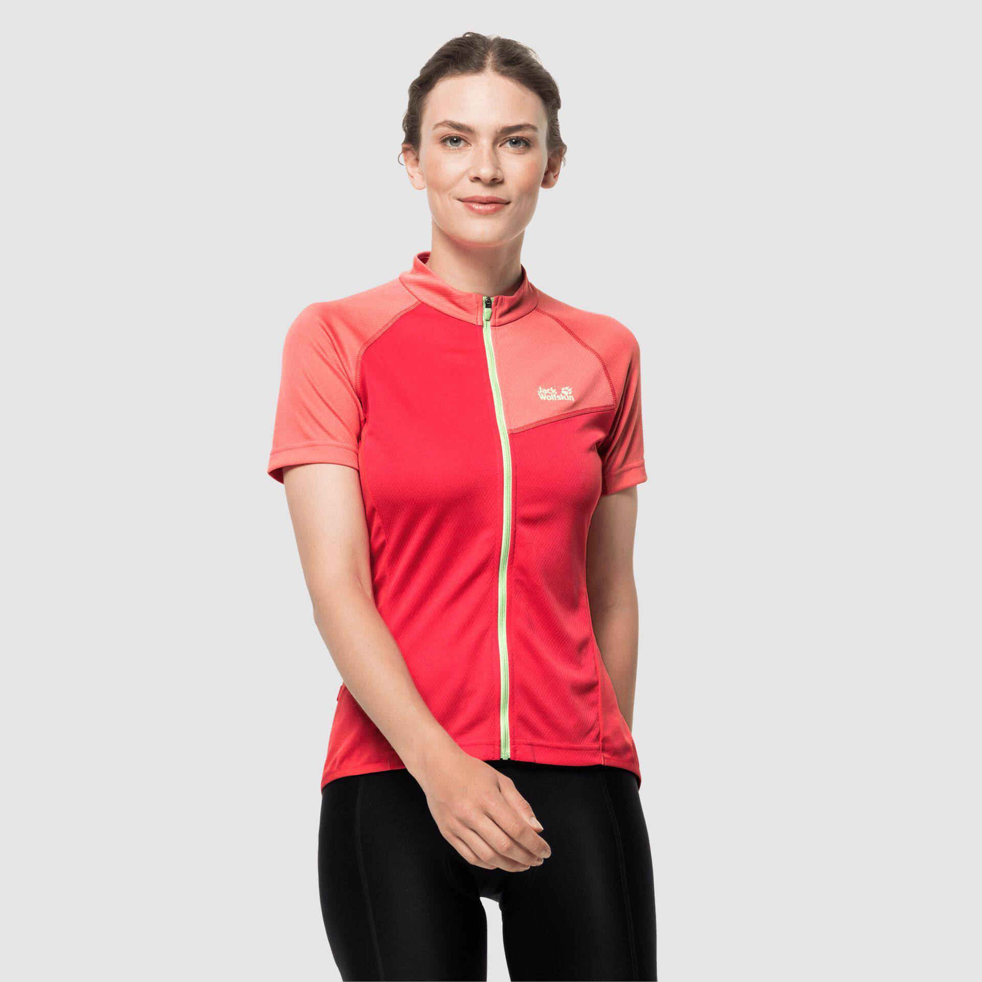 Jack Wolfskin Women's Tourer Full Zip Tee Red 02
