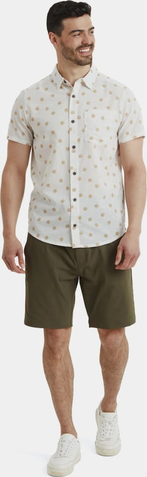 Sherpa Men's Newar Peacock Short Sleeve Shirt Off-White 03