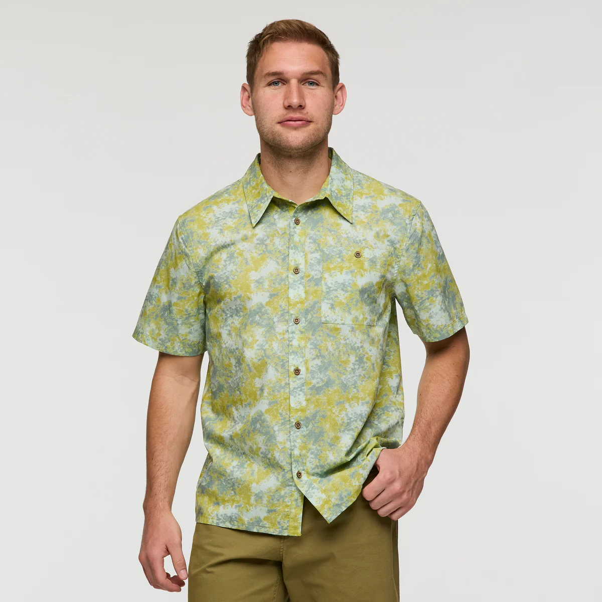 Cotopaxi Men's Estival Button Up Short Sleeve Shirt Galactic Lemongrass 03
