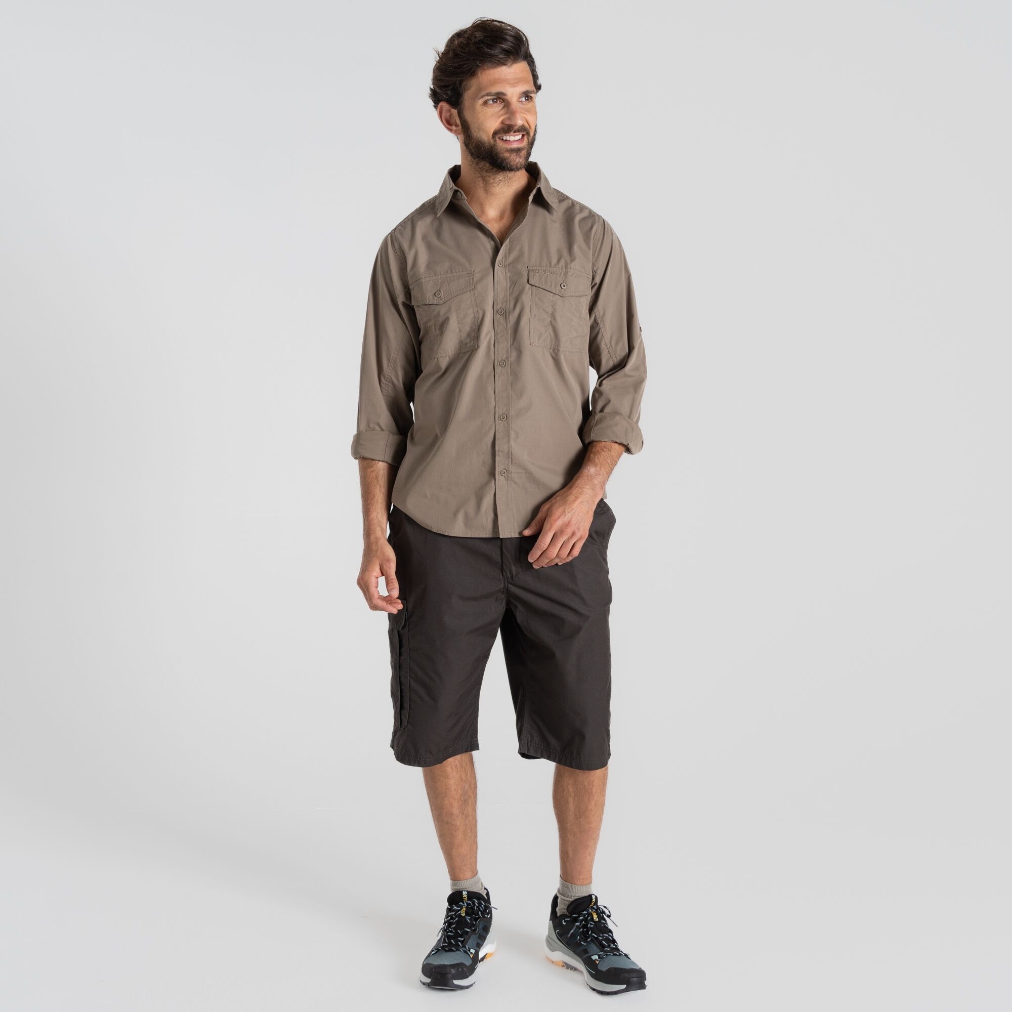 Craghoppers Men's Kiwi Short Sleeve Shirt Pebble 03