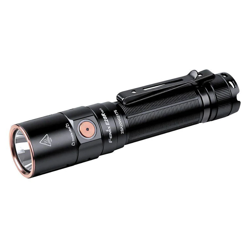Fenix E28R V2.0 kompakt laddbar ficklampa i svart aluminium