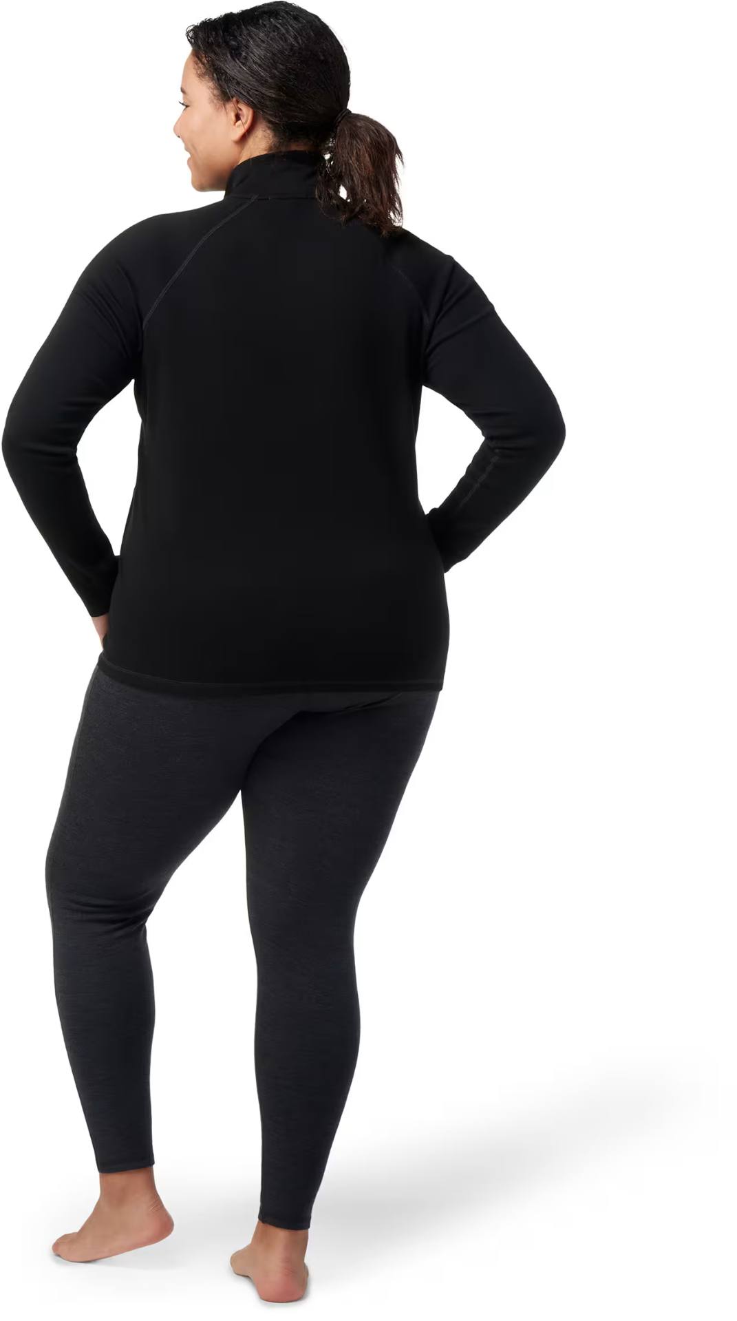 SmartWool Women's Classic Merino Plus 1/4 Zip Long Sleeve Black 03