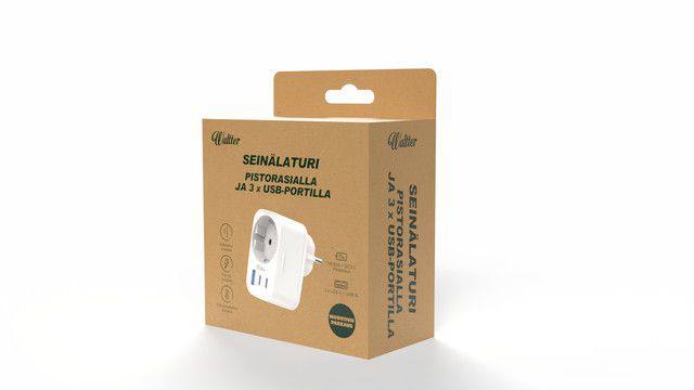 Waltter Eco Wall Plug Charger + USB White 03