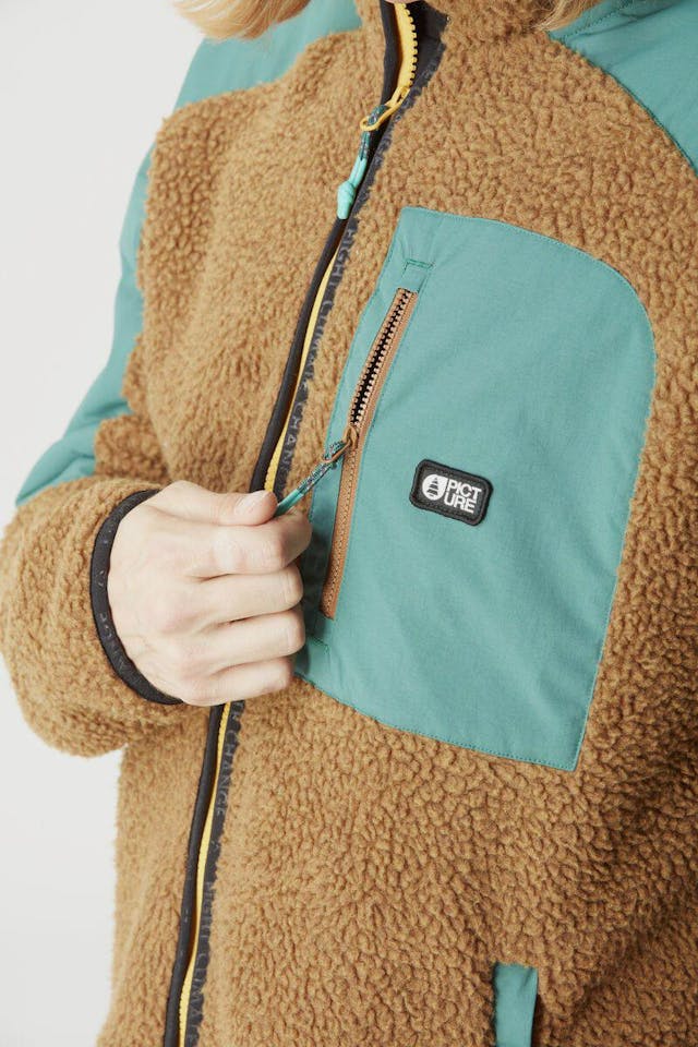 Picture Organic Clothing Quilchena Zip Fleece Ruskea/Vihreä 06