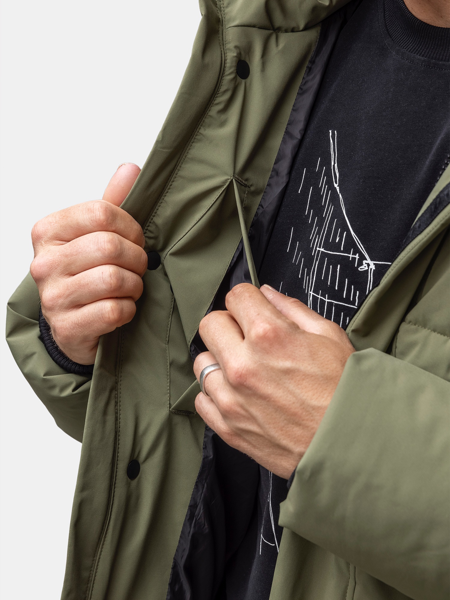 Halti Men's Brahe Puffer Jacket - Miesten talvitakki Musta 12