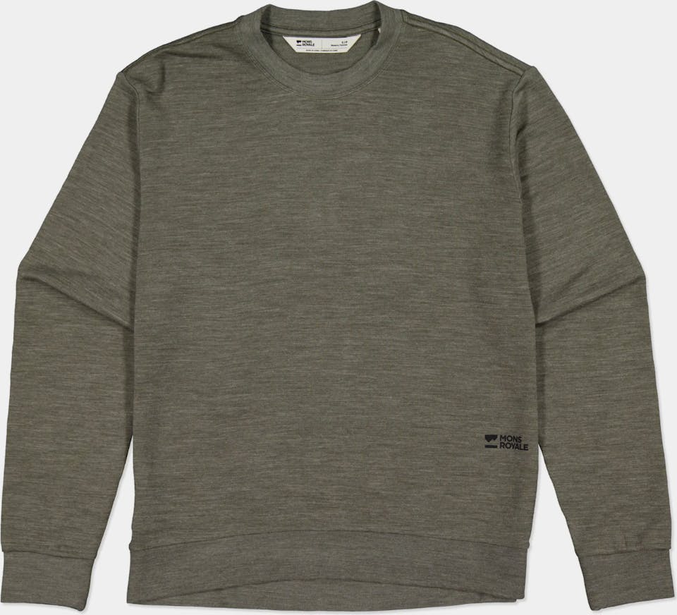 Mons Royale Men's Horizon Merino Crew Dark olive 01