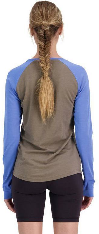 Mons Royale Women's Icon Raglan Walnut / Cornflower 02