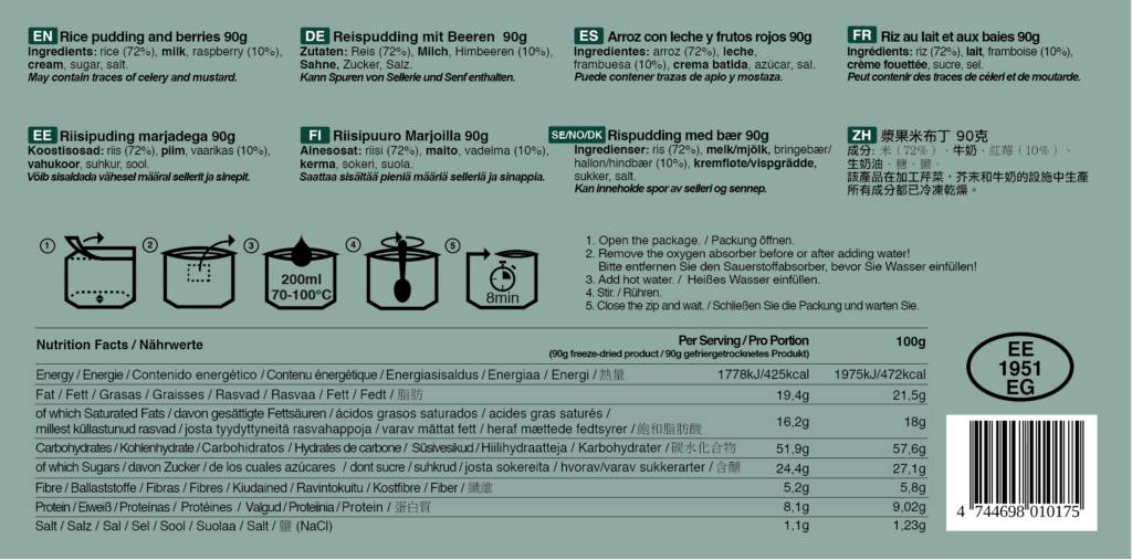 Tactical Foodpack Rice Pudding And Berries  03