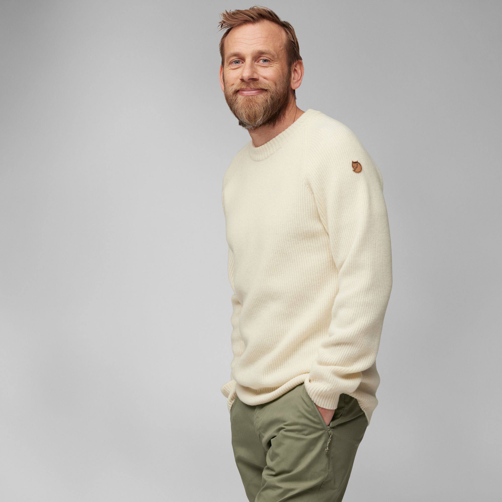Fjällräven Men's Övik Rib Sweater Chalk 05