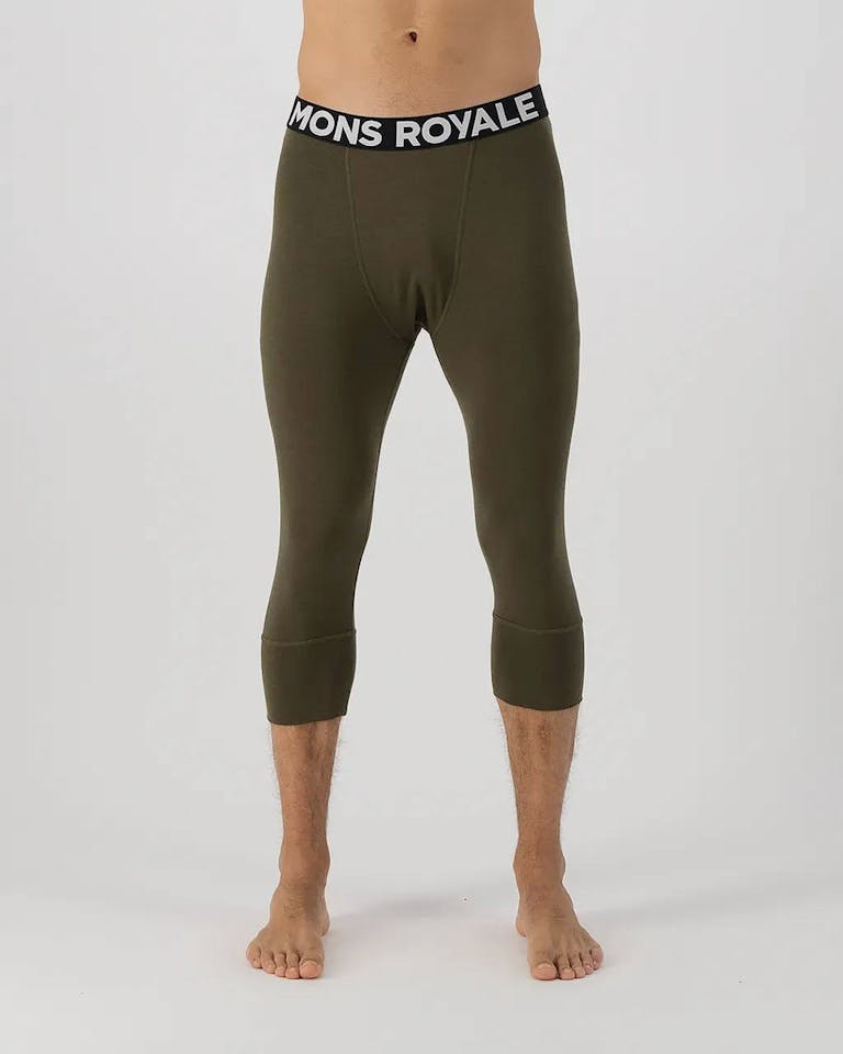 Mons Royale Men's Cascade 200 3/4 Legging Dark olive 03