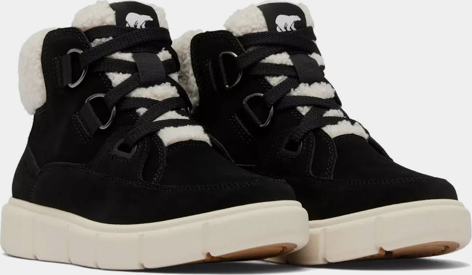 Sorel Women's Explorer III NW Lace Waterproof Black, Sea Salt 01