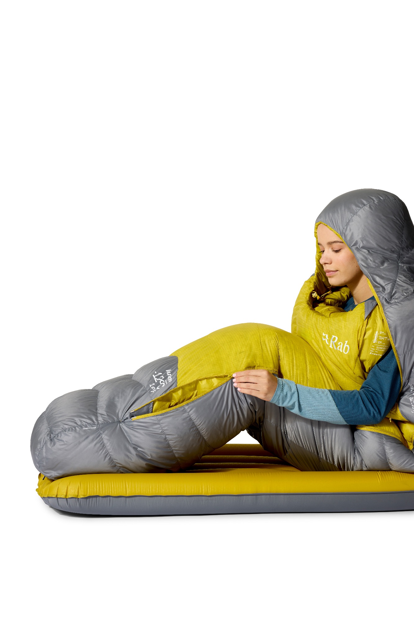 Rab Women's Neutrino -12 Long Harmaa/Keltainen 14