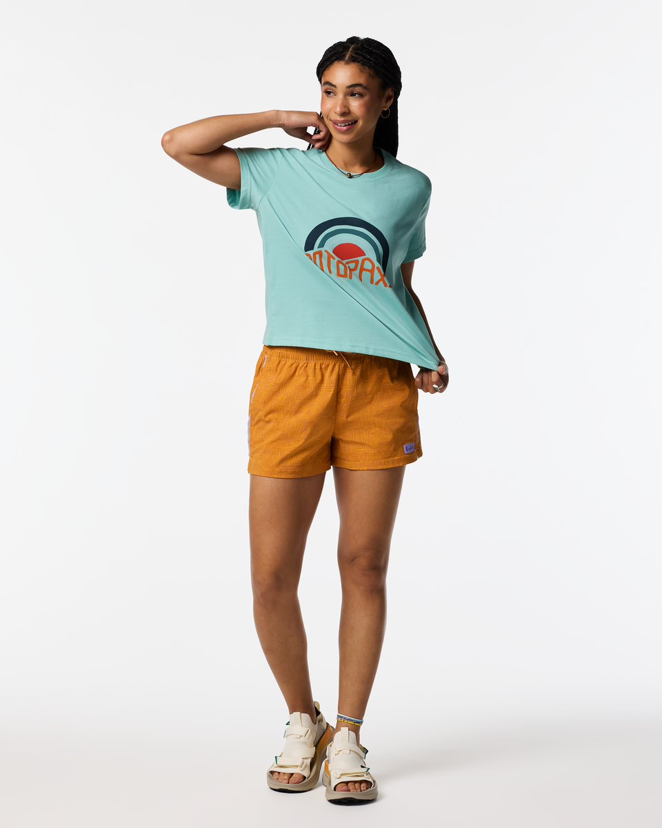 Cotopaxi Women's Sunset Embers Tee Pool Blue 02