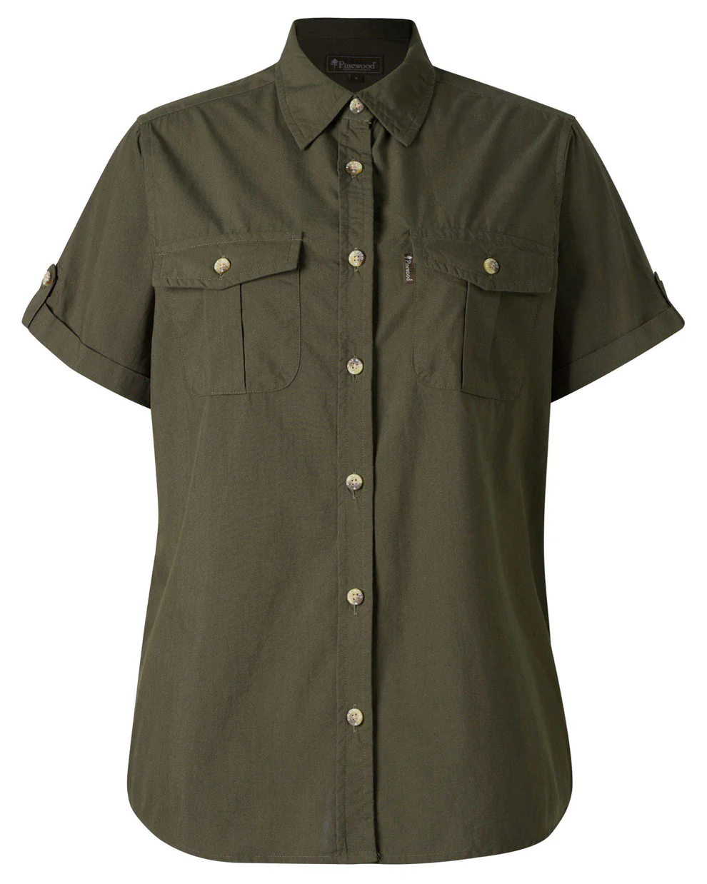 Pinewood Women's Safari Short Sleeve Shirt Moss Green 04