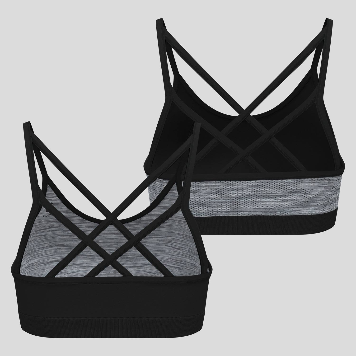 Odlo The Seamless soft-support reversible sports bra Black / Melange grey 02
