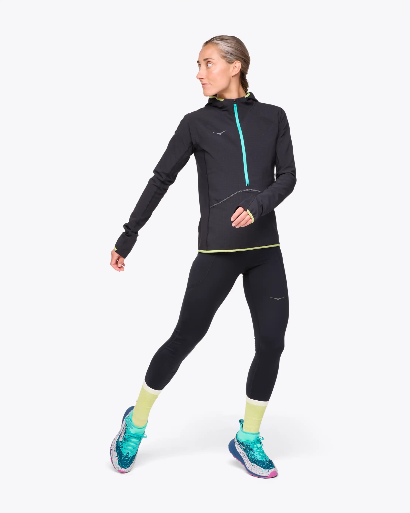 Hoka Women's Skyglow Half-Zip Black 02