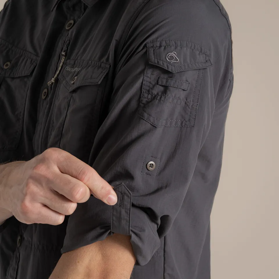 Craghoppers Men's Nosilife Adventure LS III Shirt Black Pepper 03