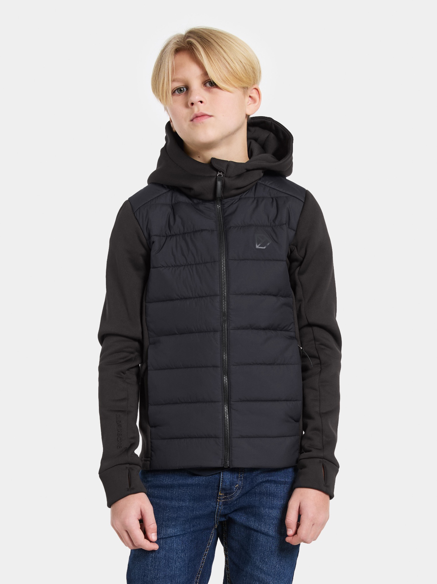 Didriksons Kapris 3 Kids Full Zip Jacket Musta 02