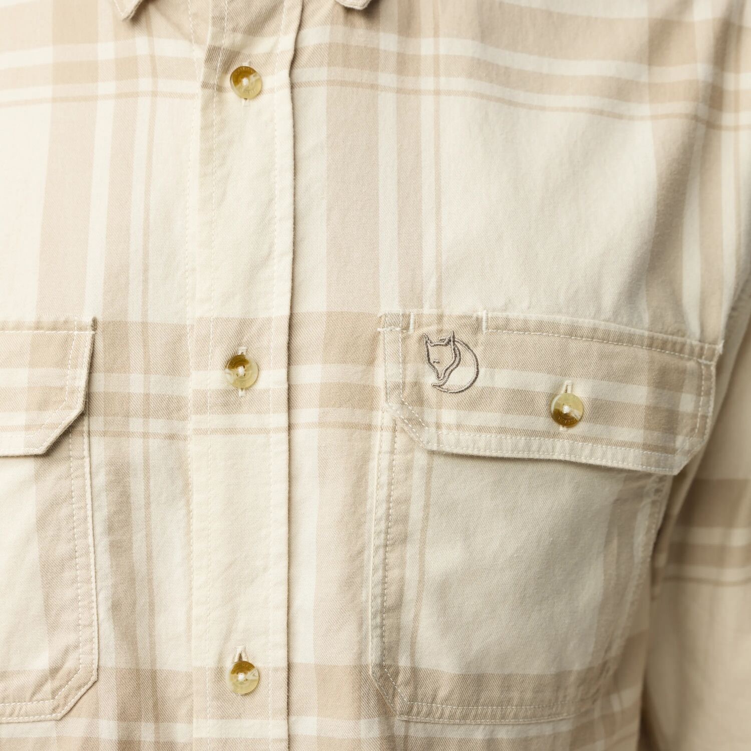 Fjällräven Men's Övik Lite Flannel Laurel Green / Chalk White 08