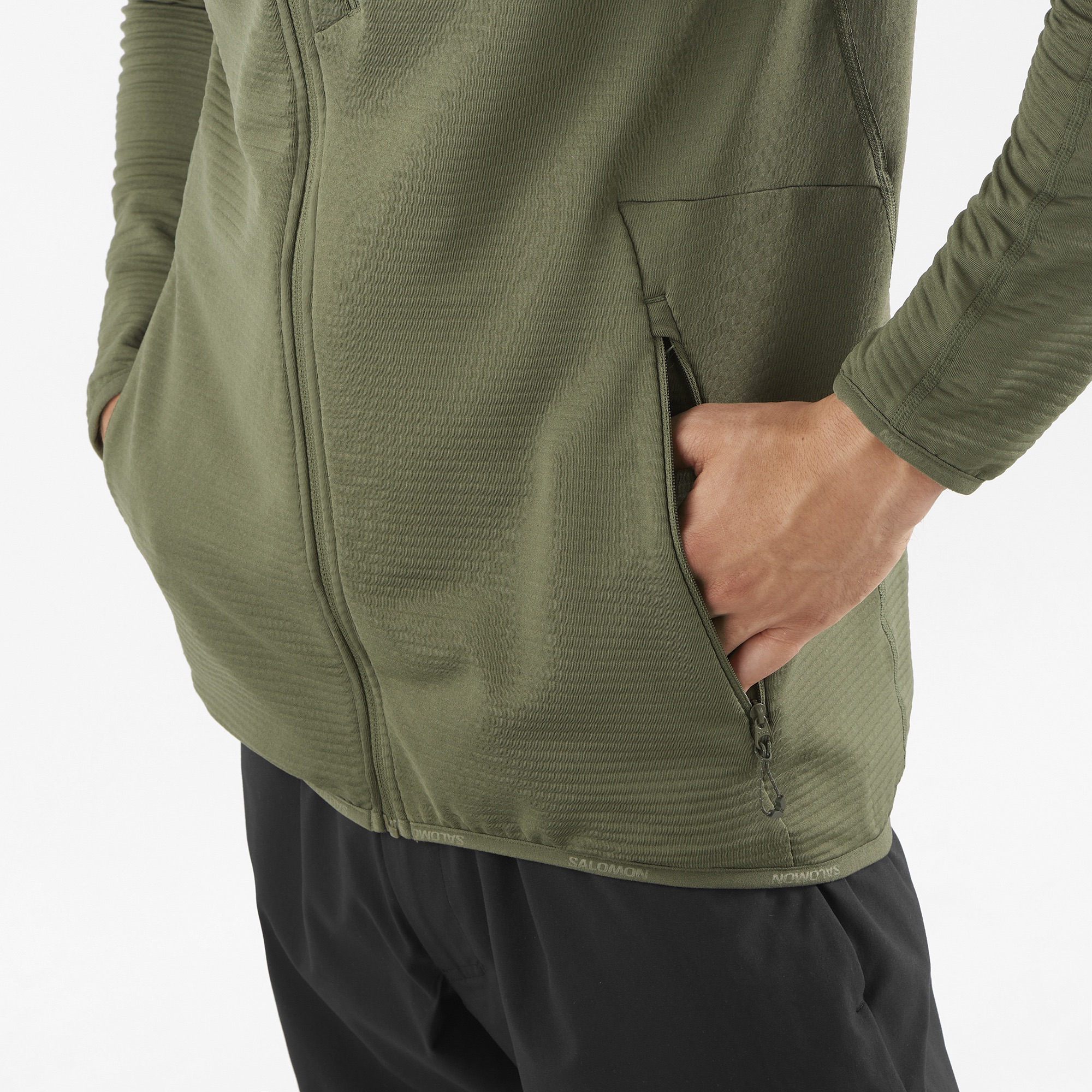 Salomon Men's Essential Lightwarm Full Zip Grape 02