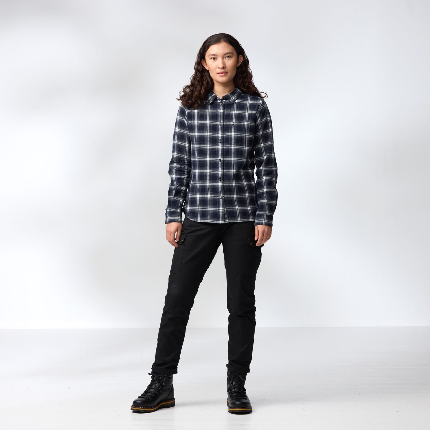 Fjällräven Övik Flannel W LS Shirt Port-Breeze Blue 11