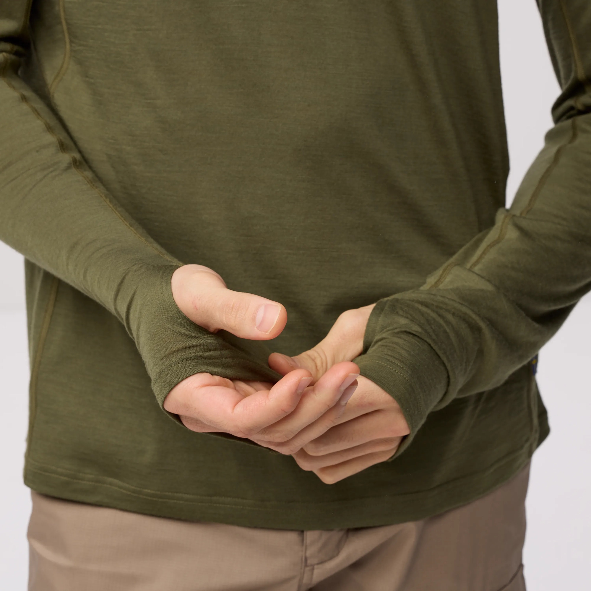 Fjällräven Men's Abisko Wool Hoodie Laurel Green 08