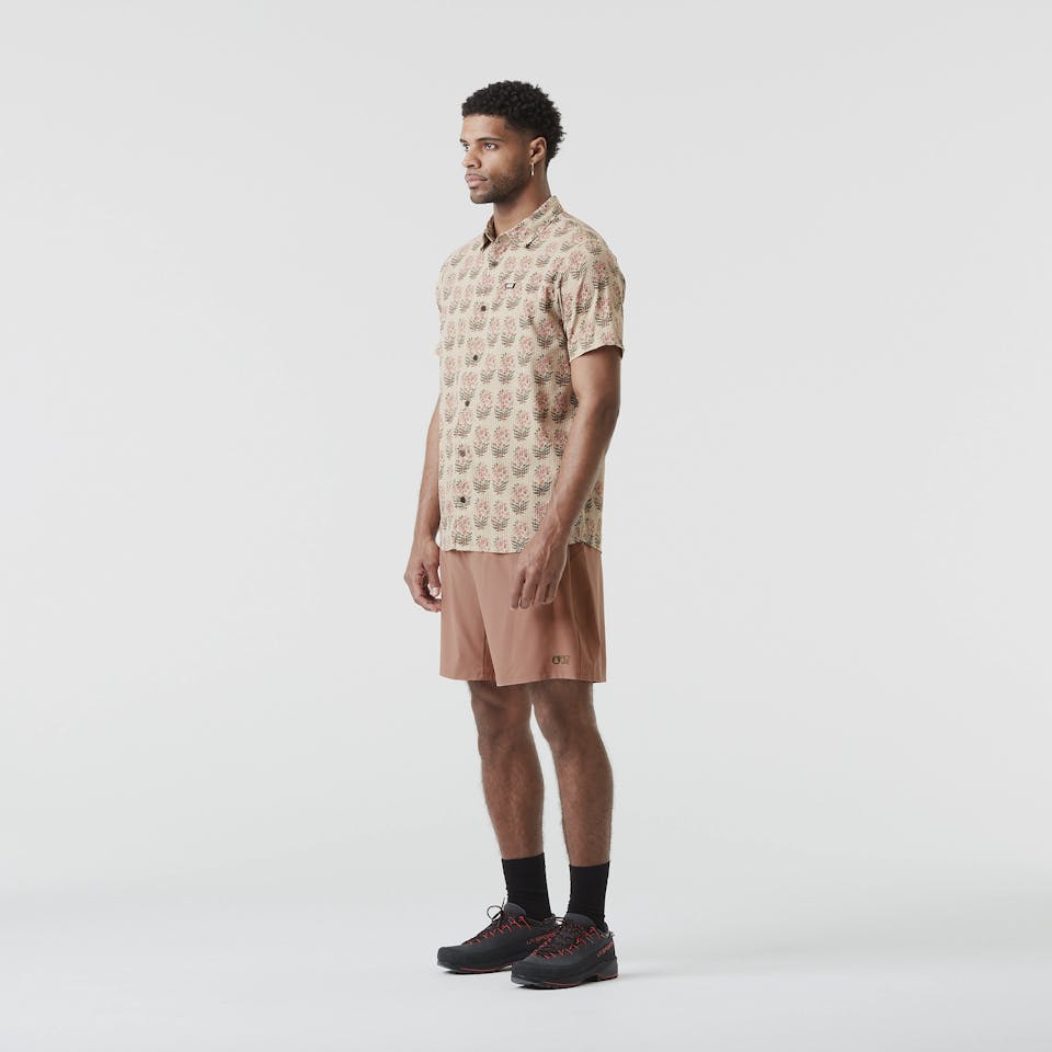 Picture Organic Clothing Men's Klivox Printed Short Sleeve Shirt Red 02