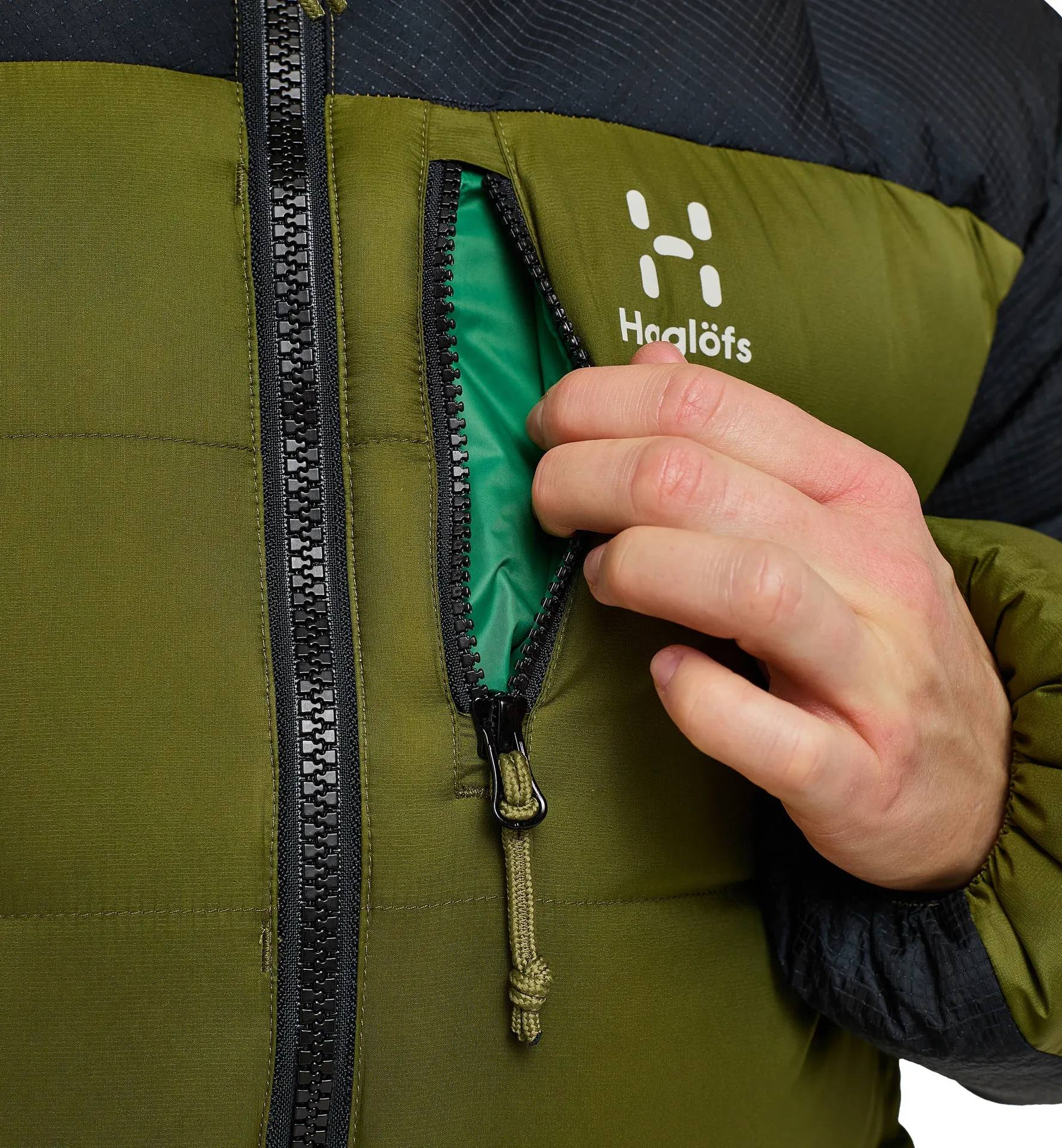 Haglöfs Women's Riksgräns Down 850 Hood Olive Green/True Black 13