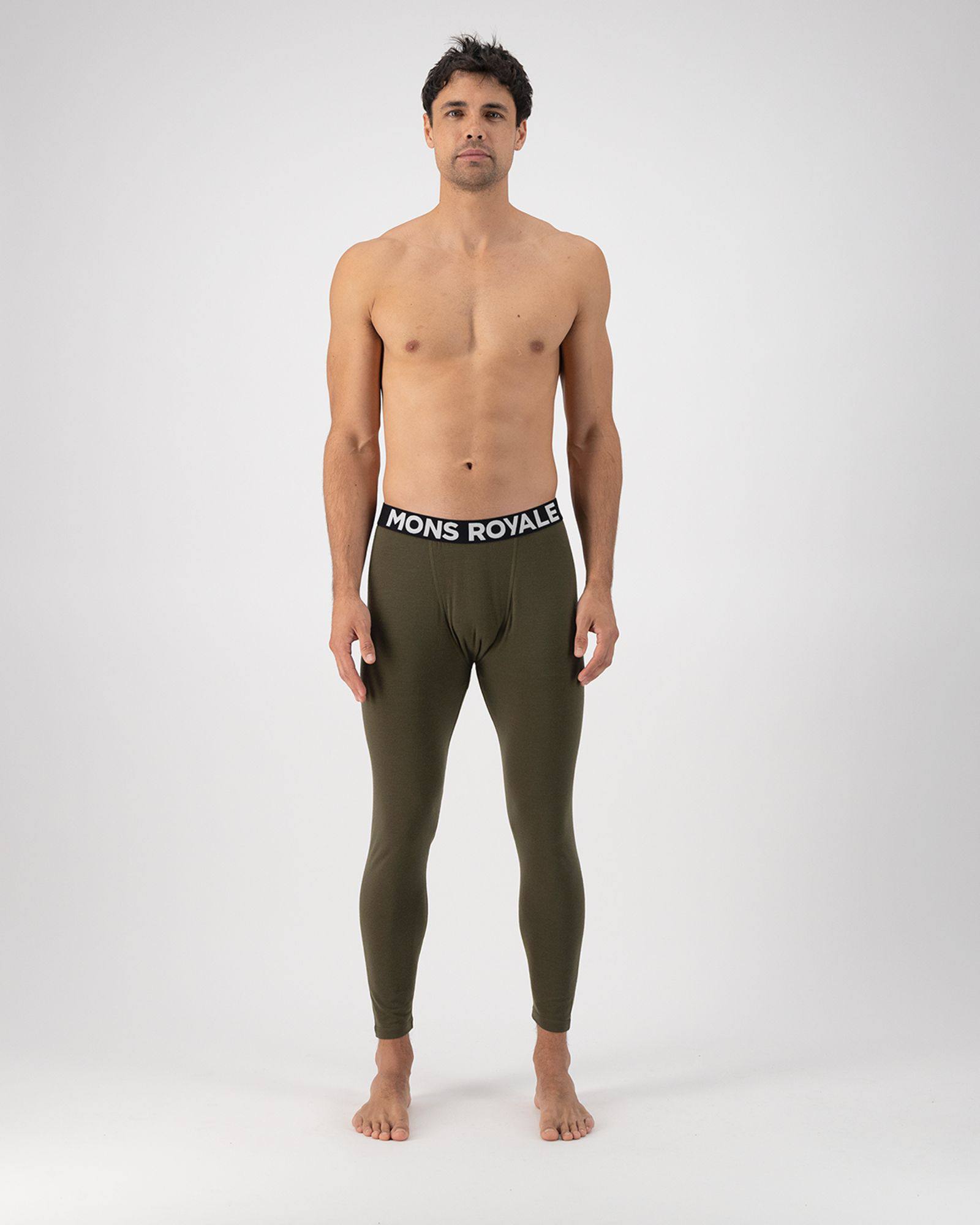 Mons Royale Men's Cascade 200 Legging Dark olive 02