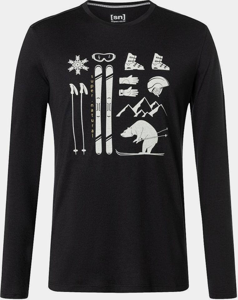 Supernatural Men's Skiing Bear LS Musta 05
