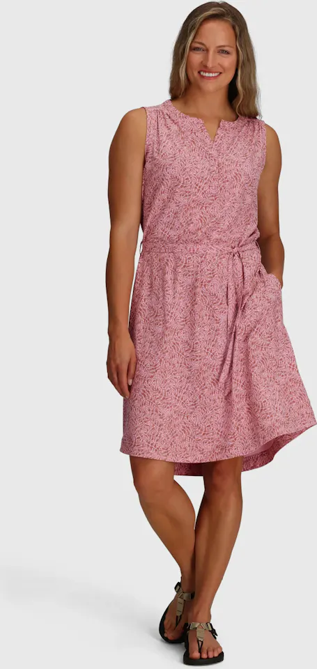 Royal Robbins Women's Spotless Traveler Tank Dress Mahogany Braken Print 01