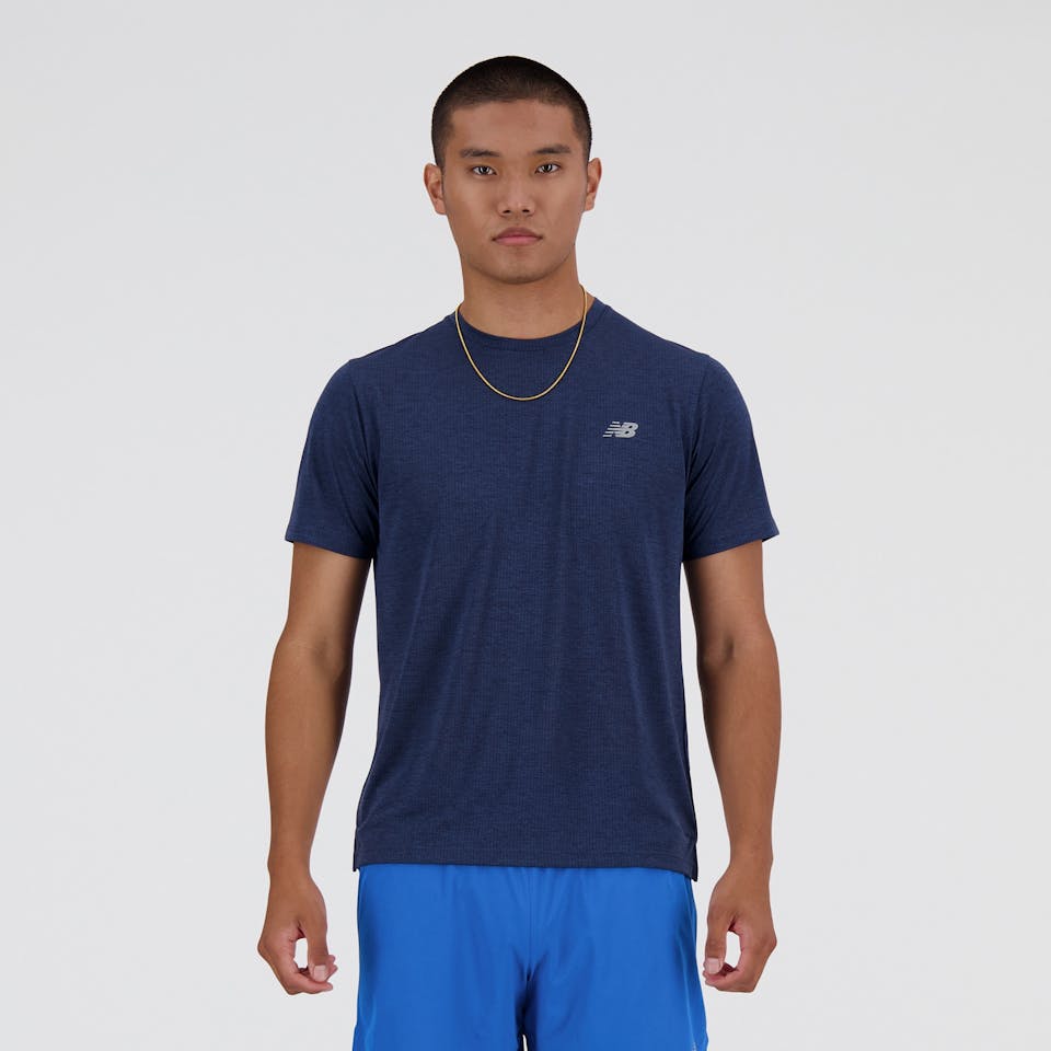 New Balance Men's Athletics Run Tee Navy 01