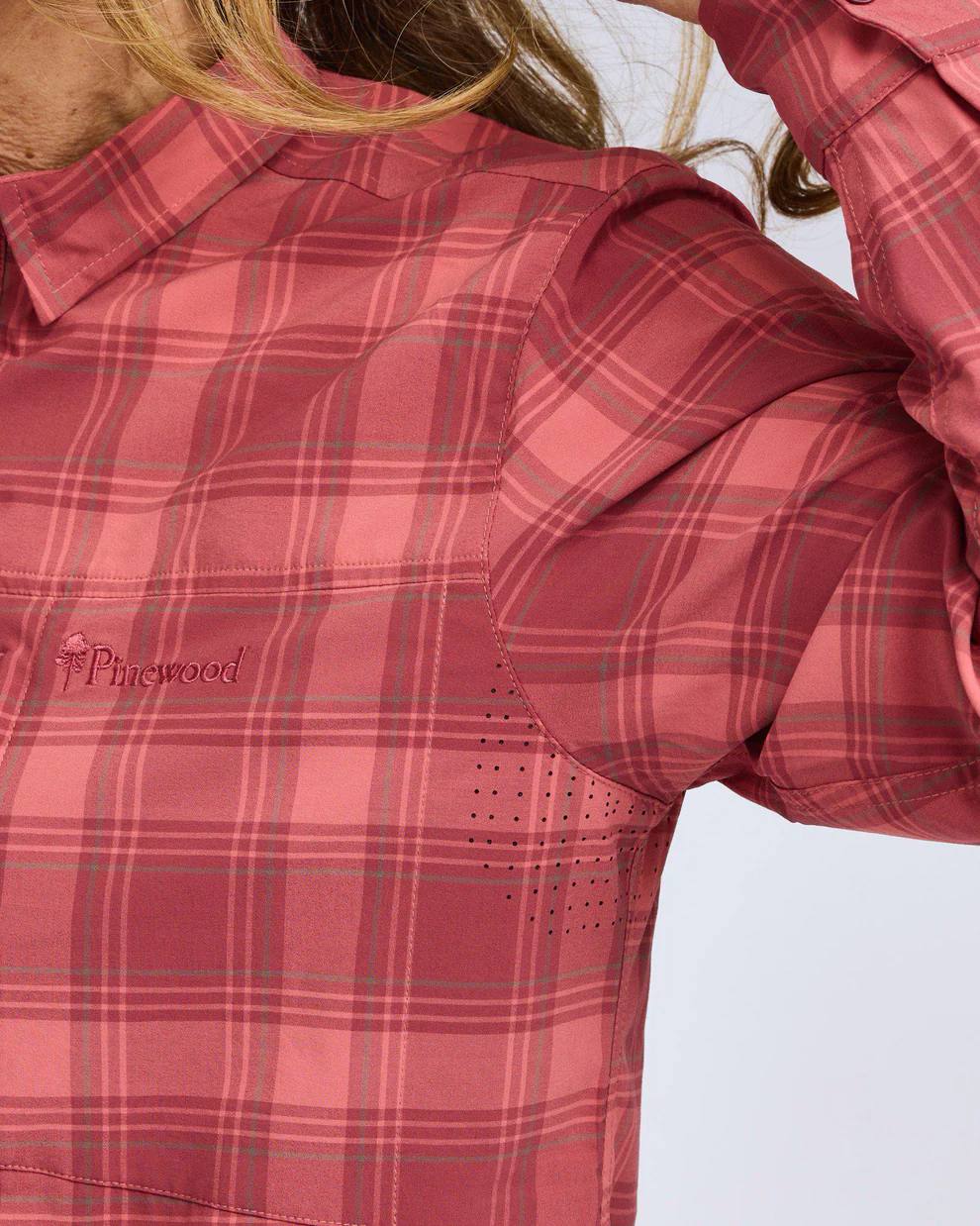 Pinewood Women's Abisko Trek Long Sleeve Shirt Lantana Pink 05