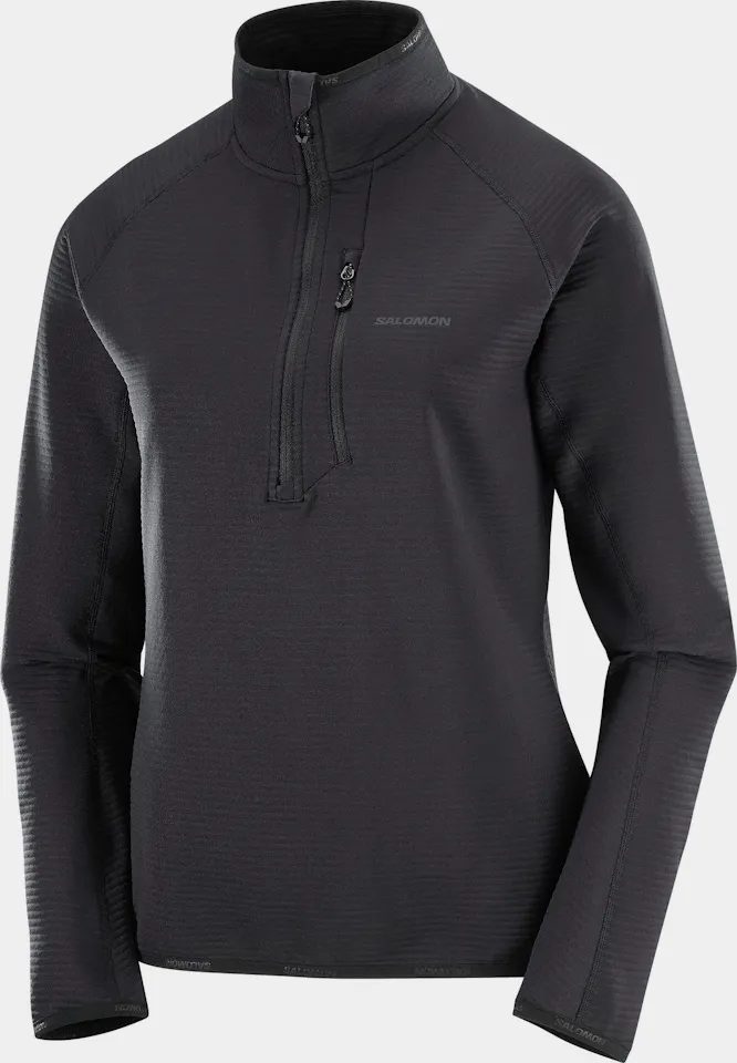 Salomon Women's Essential Lightwarm Half Zip Musta 01