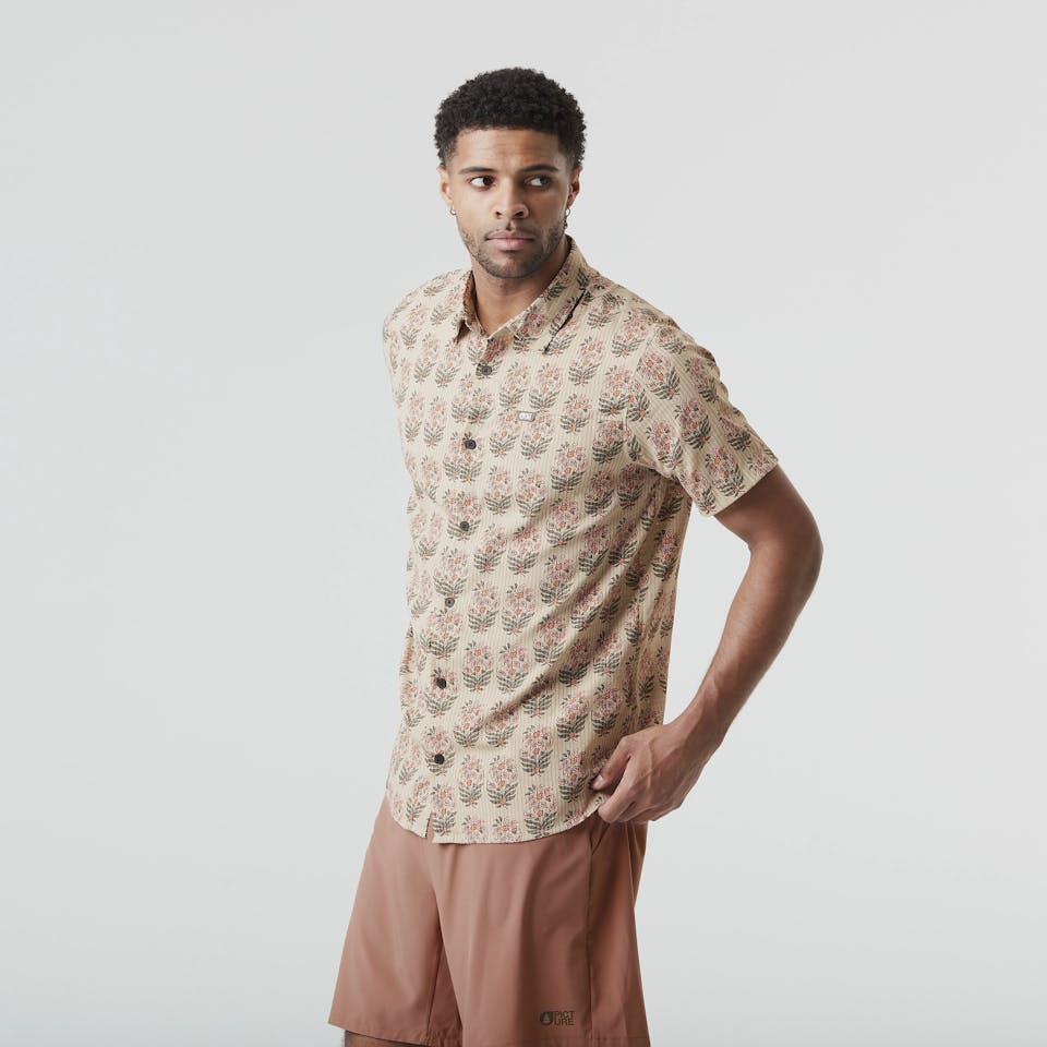 Picture Organic Clothing Men's Klivox Printed Short Sleeve Shirt Red 05