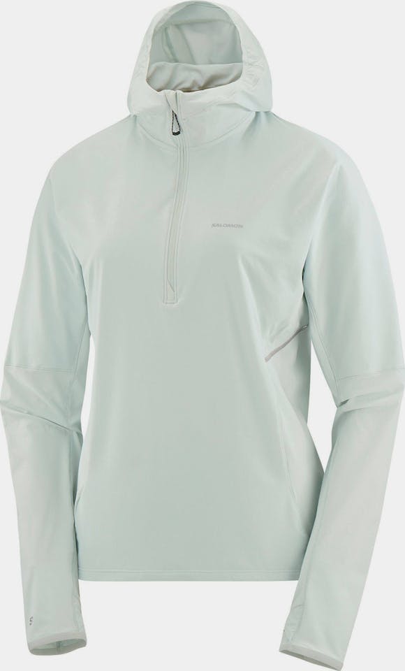 Salomon Women's Sense Aero Hybrid Half Zip Hoodie Light blue 01